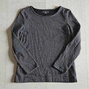 Croft & Barrow black/white striped shirt